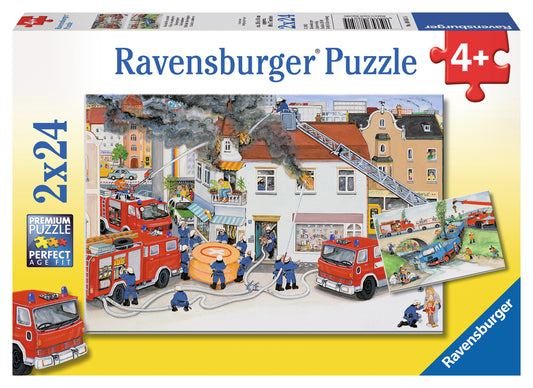 Jigsaw 2 x 24pc - Ravensburger - With the Fire Brigade