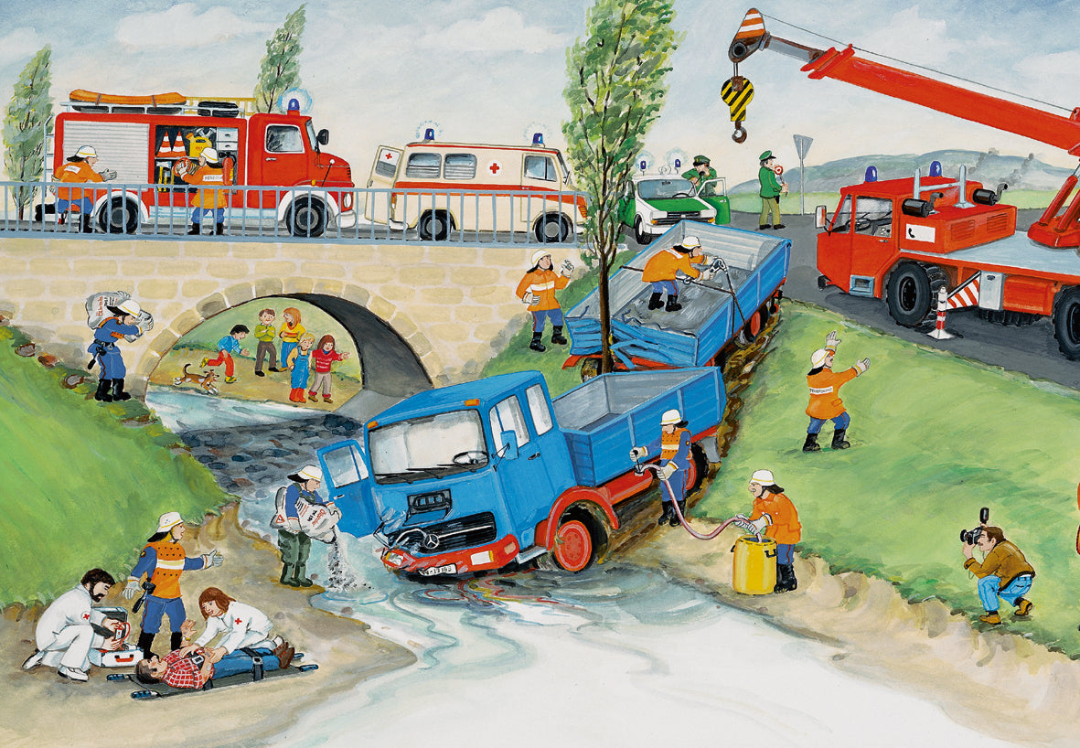 Jigsaw 2 x 24pc - Ravensburger - With the Fire Brigade