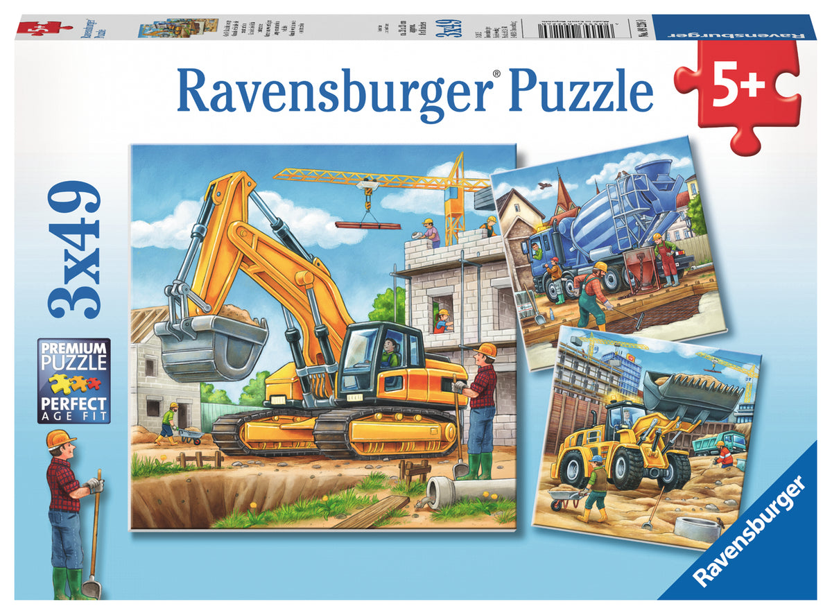 Jigsaw 3 x 49pc - Ravensburger - Large Construction Vehicles