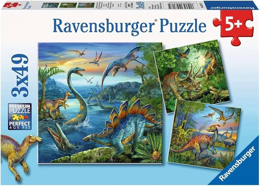 Jigsaw 3 x 49pc - Ravensburger - Dinosaur Facination