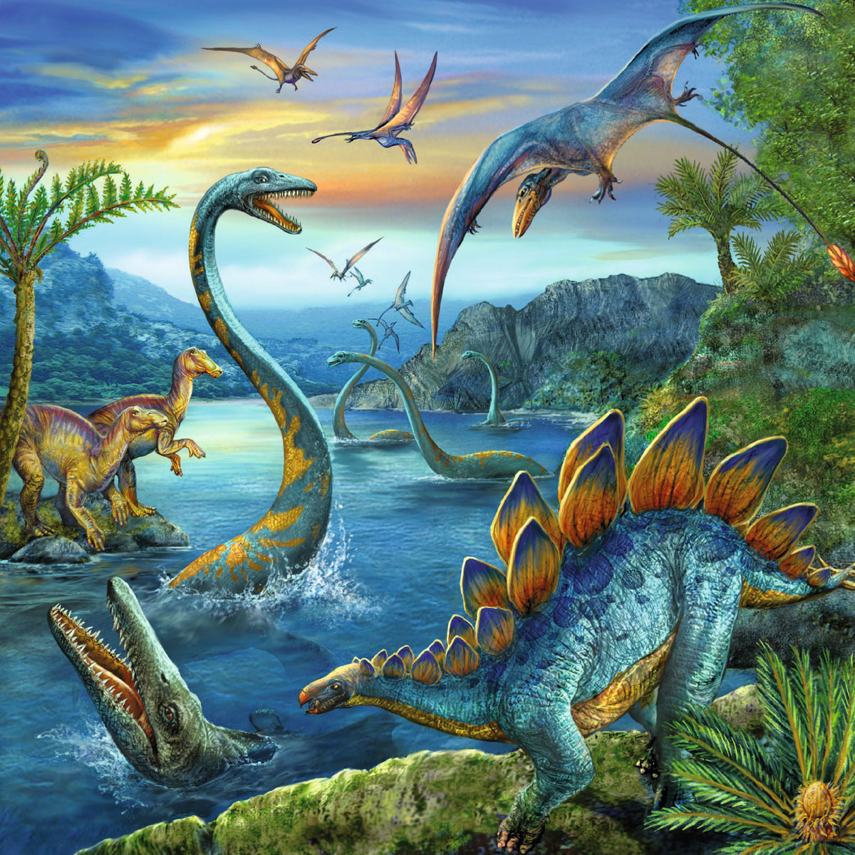 Jigsaw 3 x 49pc - Ravensburger - Dinosaur Facination
