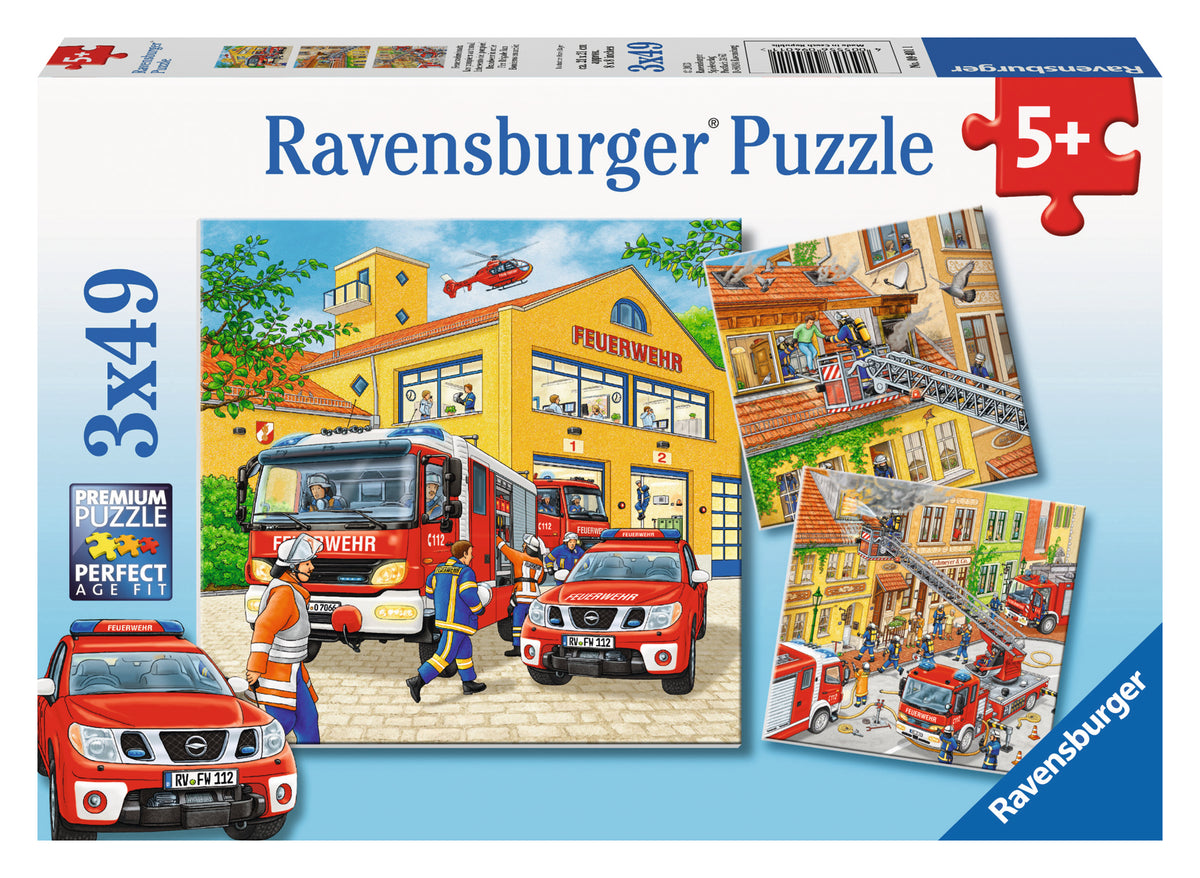 Jigsaw 3 x 49pc - Ravensburger - Fire Brigade Run