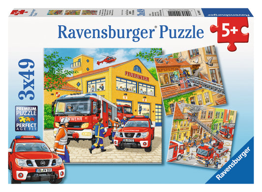 Jigsaw 3 x 49pc - Ravensburger - Fire Brigade Run