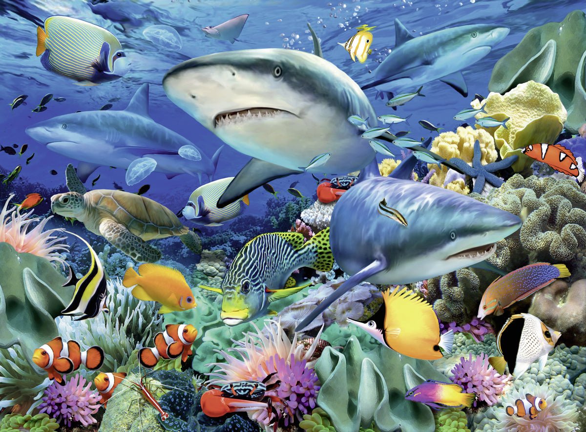 Jigsaw 100XXLpc - Ravensburger - Shark Reef