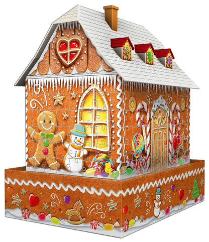 3d Puzzle 216pc - Ravensburger - Ginger Bread House Night Edition