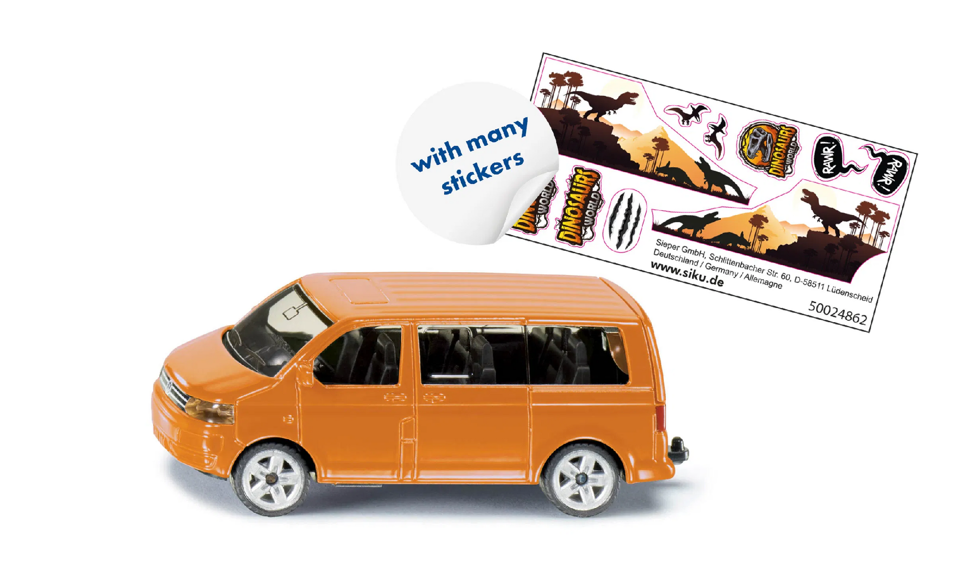 Siku 1070 VW Van with Dinosaur Stickers