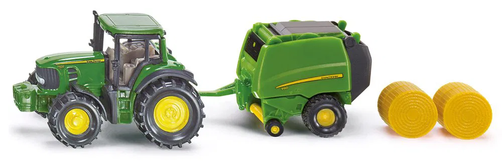 Siku 1665 John Deere Tractor with Round Baler