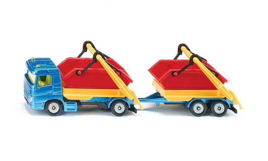 Siku 1695 Truck with 2 Skips & Trailer