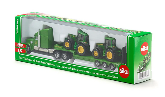 Siku 1837 Freightliner Low Loader with John Deere Tractors