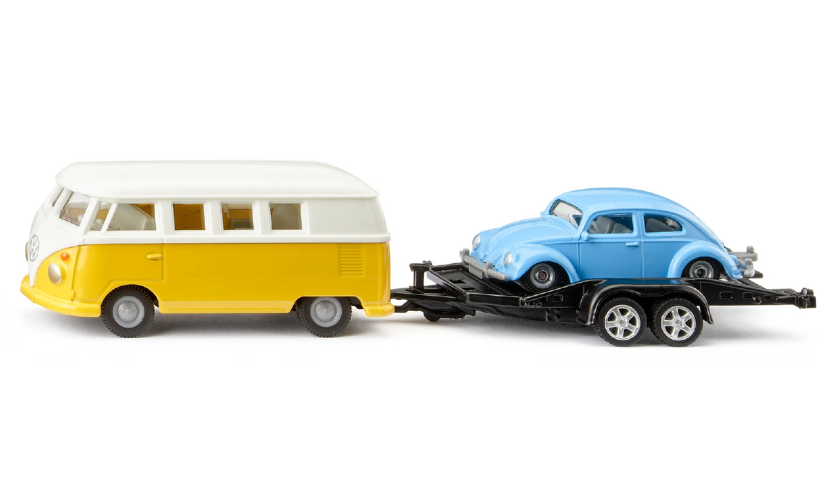 Siku 2567 VW T1 with Trailer and Beetle