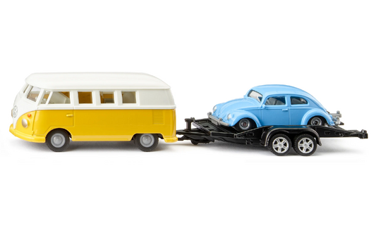Siku 2567 VW T1 with Trailer and Beetle
