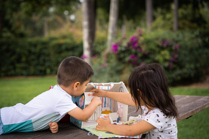 Doll House with Wooden Furniture and Doll 