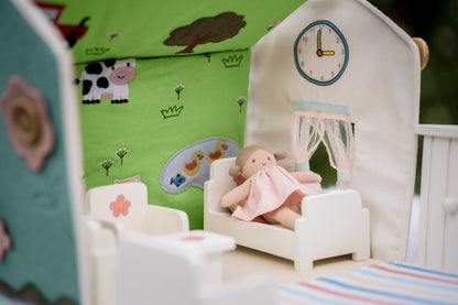 Doll House with Wooden Furniture and Doll 