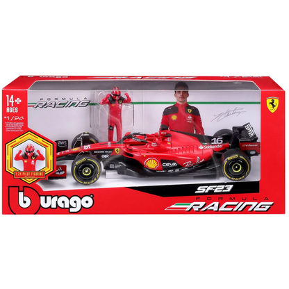 Bburago F1 1:24 with Figurine 2023 Ferrari SF23 with Leclerc #16 Figurine in WB