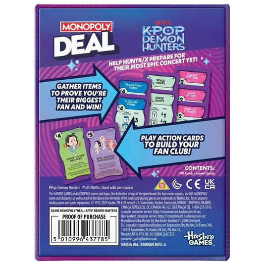 Monopoly Deal K-Pop Demon Hunt Card Game
