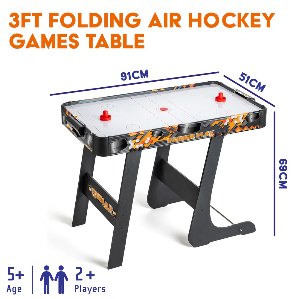 Power Play - 3Ft Air Hockey Table with Folding Legs