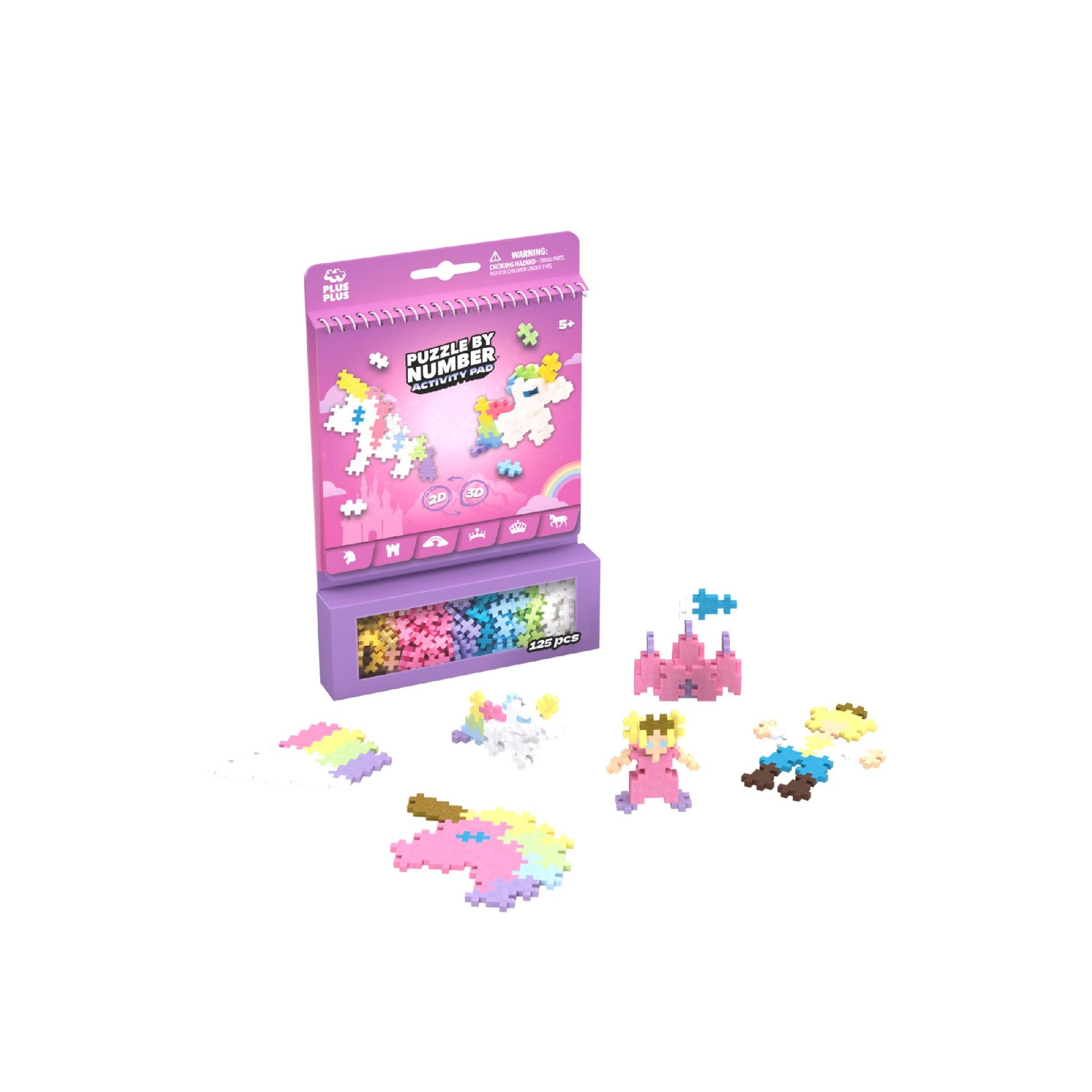 Plus-Plus - Puzzle by Number Activity Pad - Fairy Tale Unicorn