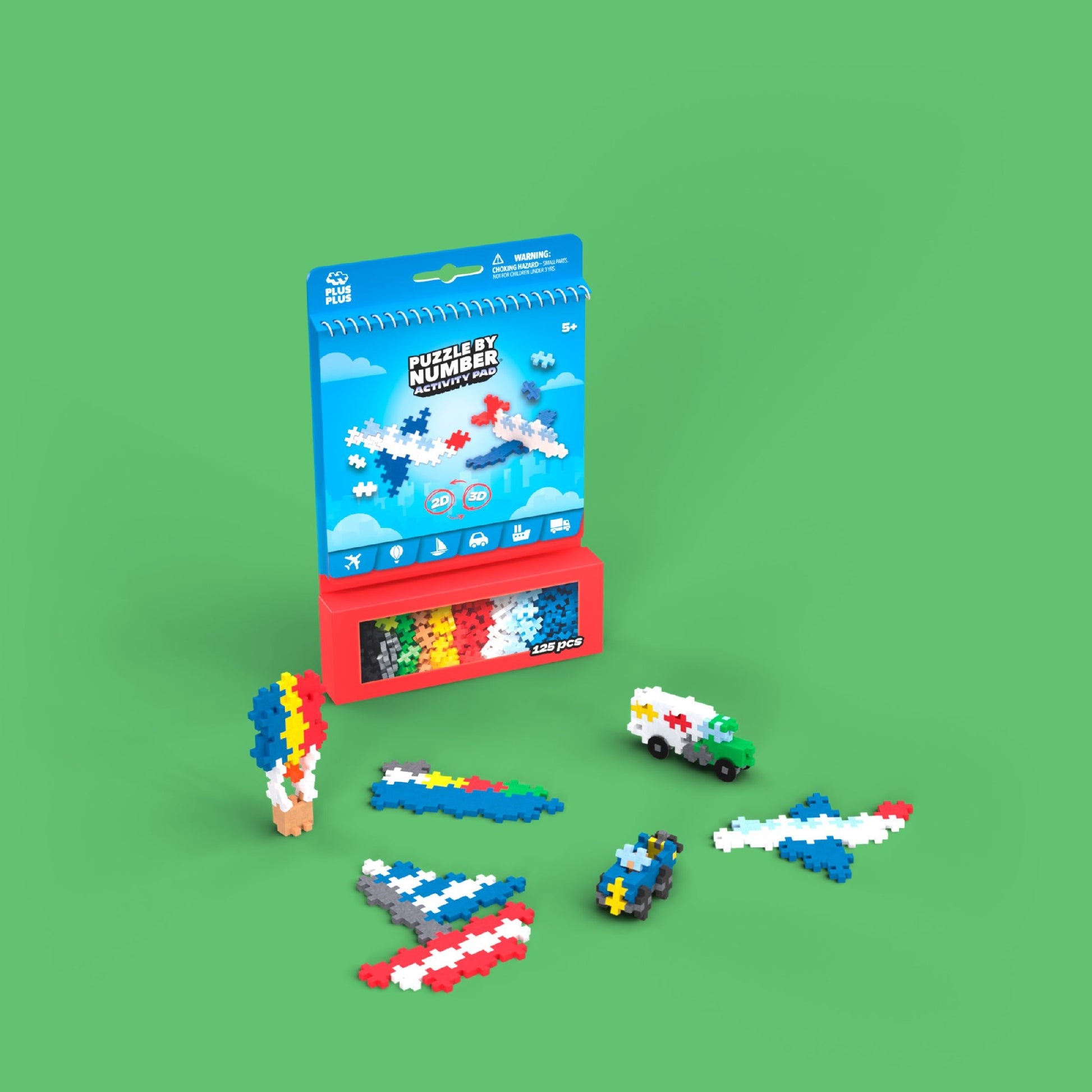 Plus-Plus - Puzzle by Number Activity Pad - Transportation