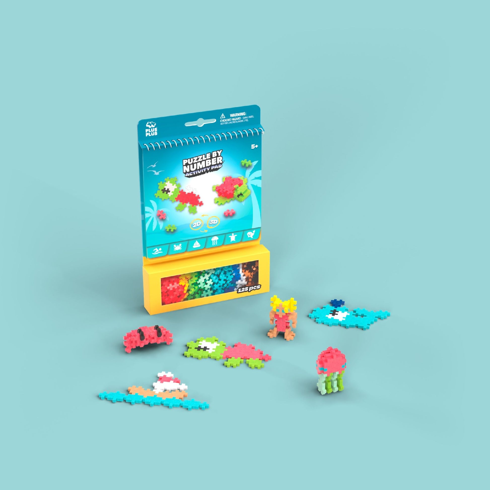 Plus-Plus - Puzzle by Number Activity Pad - Ocean