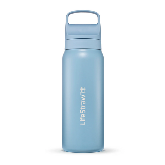 LifeStraw Go Stainless Steel Water Filter Bottle [Clr:Icelandic Blue]