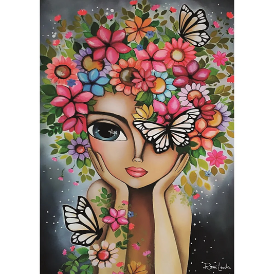 Jigsaw 1000pc Magnolia - 1707 Lady with Flowers Romi Lerda Special Edition