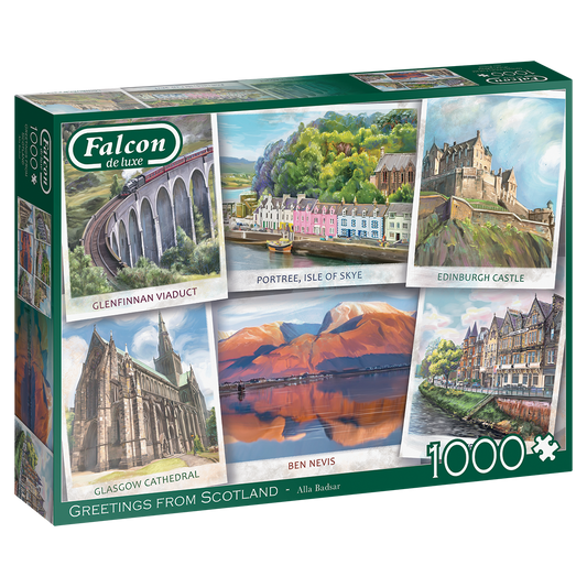 Jigsaw 1000pc Falcon De Luxe - Greetings From Scotland