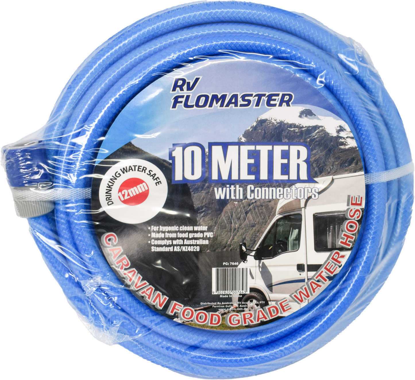 Drinking Water Hose RV Flomaster 12mm with Connectors