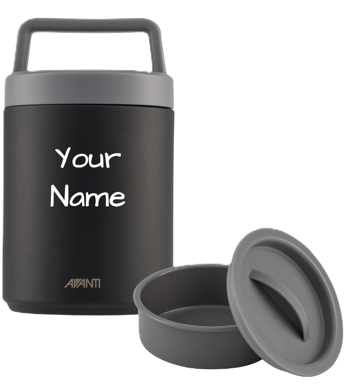 Avanti Insulated Food Jar with Handle 480ml including Name Label [Clr:Black]