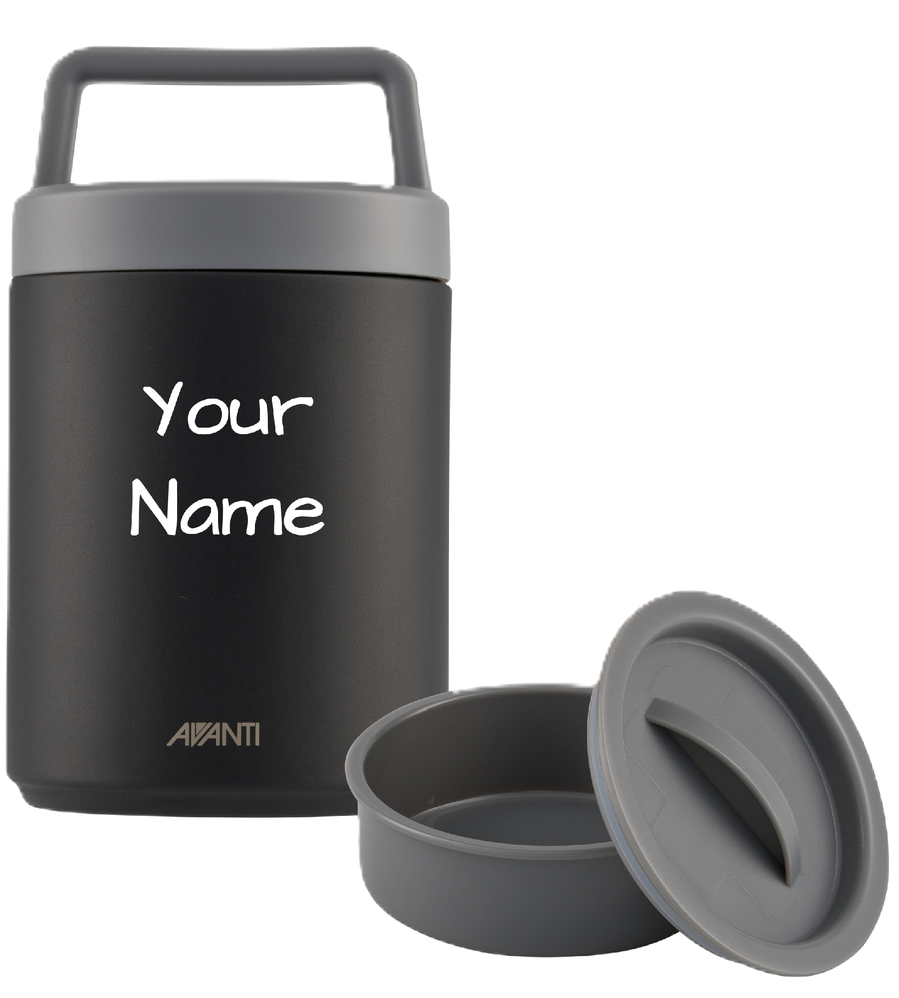 Avanti Insulated Food Jar with Handle 480ml including Name Label [Clr:Black]