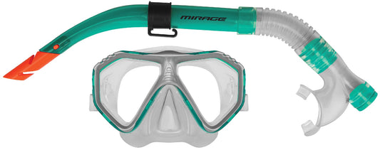 Caribbean Silitex Mask and Snorkel Adult Set [Clr:Green]