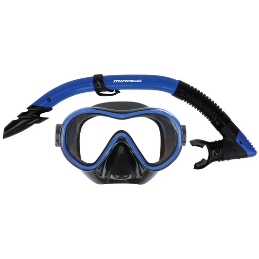 Phantom Silicone Mask and Snorkel Set Adult [Clr:Blue]