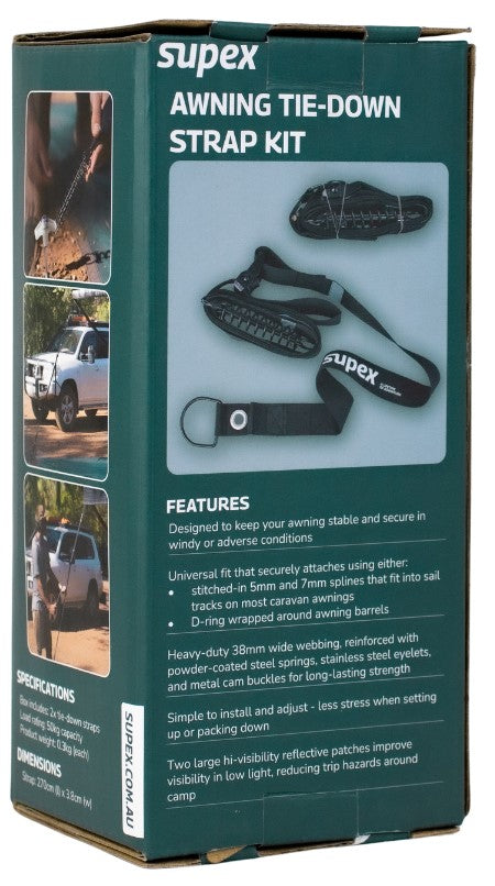Supex Awning Tie-Down Strap Kit (Pack of 2)