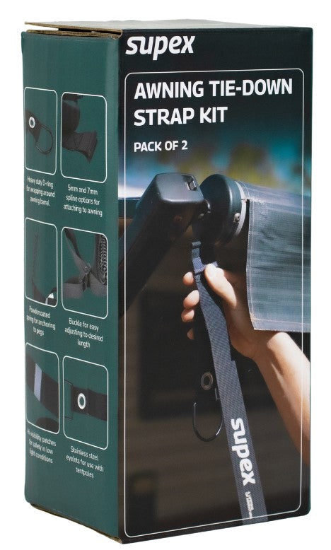 Supex Awning Tie-Down Strap Kit (Pack of 2)