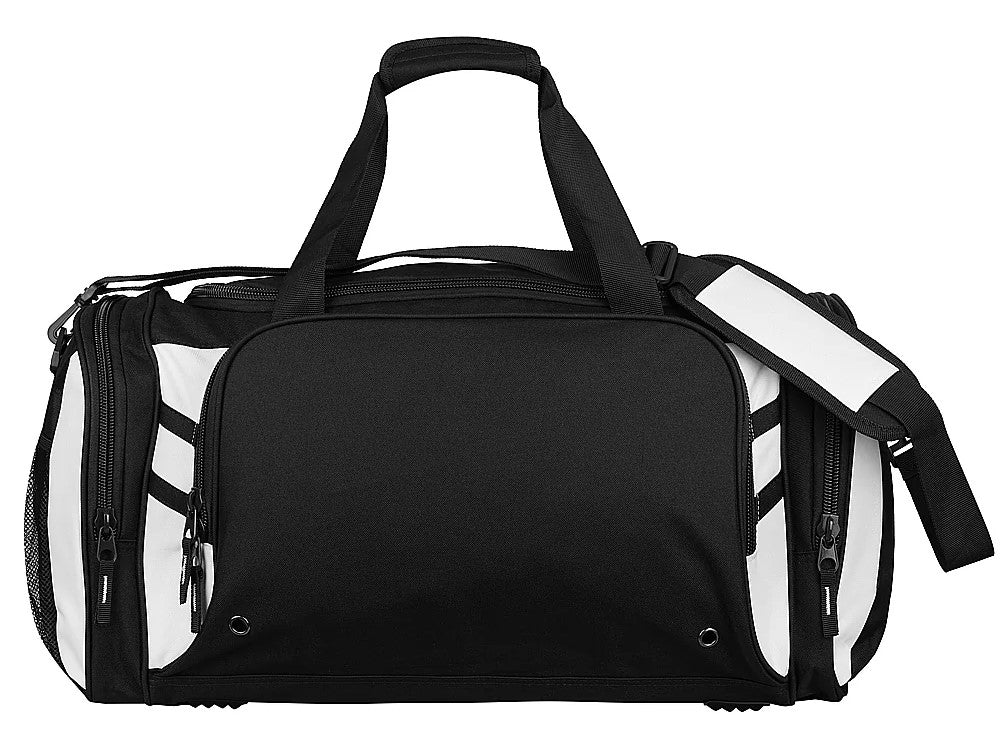 Tasman Sports Bag - Tabookai [Clr:Black/White]
