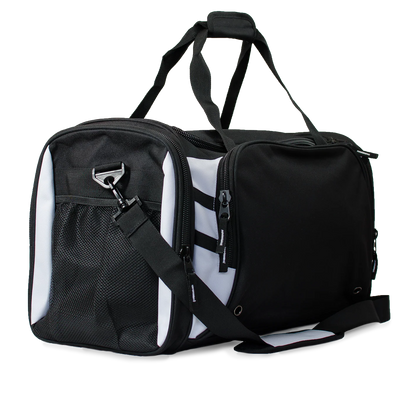 Tasman Sports Bag - Tabookai [Clr:Black/White]