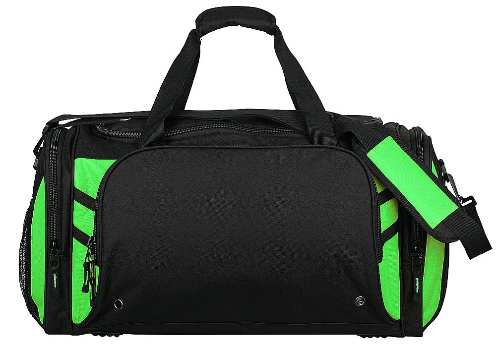 Tasman Sports Bag - Tabookai [Clr:Black/Neon Green]