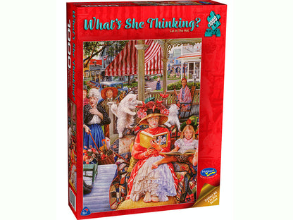 Jigsaw 1000pc Whats She Thinking - Cat in Hat