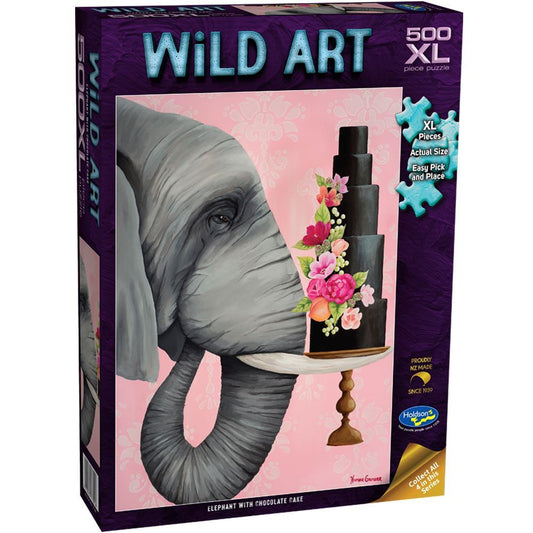 Jigsaw 500XLpc Wild Art - Elephant with Chocolate Cake