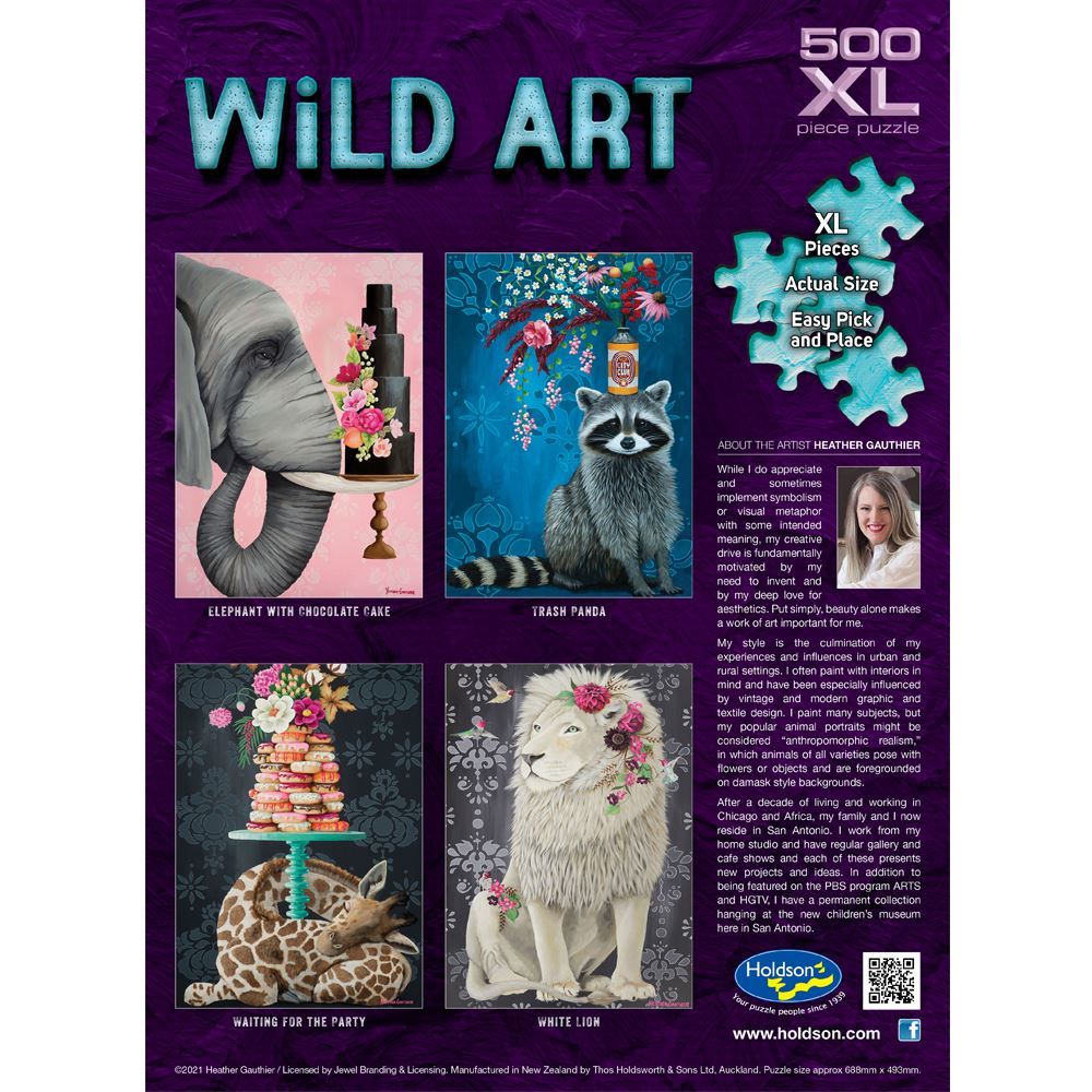 Jigsaw 500XLpc Wild Art - Elephant with Chocolate Cake
