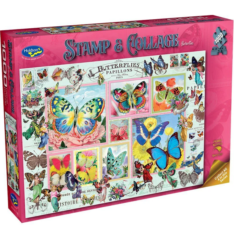 Jigsaw 1000pc Stamp & Collage - Butterflies