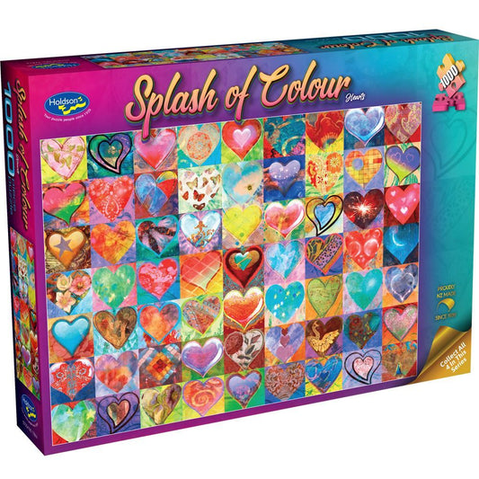 Jigsaw 1000pc Splash of Colour - Hearts