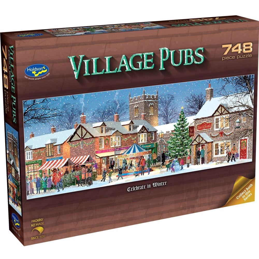 Jigsaw 748pc Village Pubs - Celebrate in Winter
