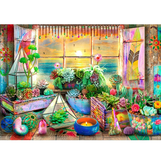 Jigsaw 1000pc Outside my Window - Boho Seaside View