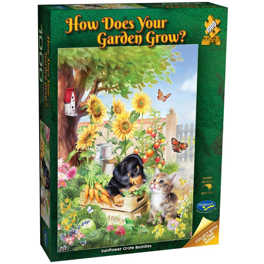 Jigsaw 1000pc How dose your Garden Grow - Sunflower Crate Buddies