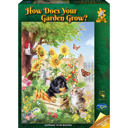 Jigsaw 1000pc How dose your Garden Grow - Sunflower Crate Buddies