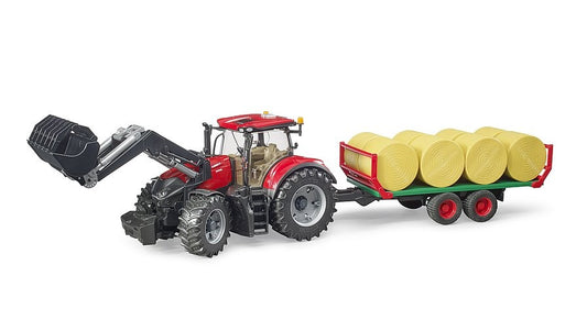 Bruder 03198 Case IH Optum 300 CVX Tractor with Bale Trailer
